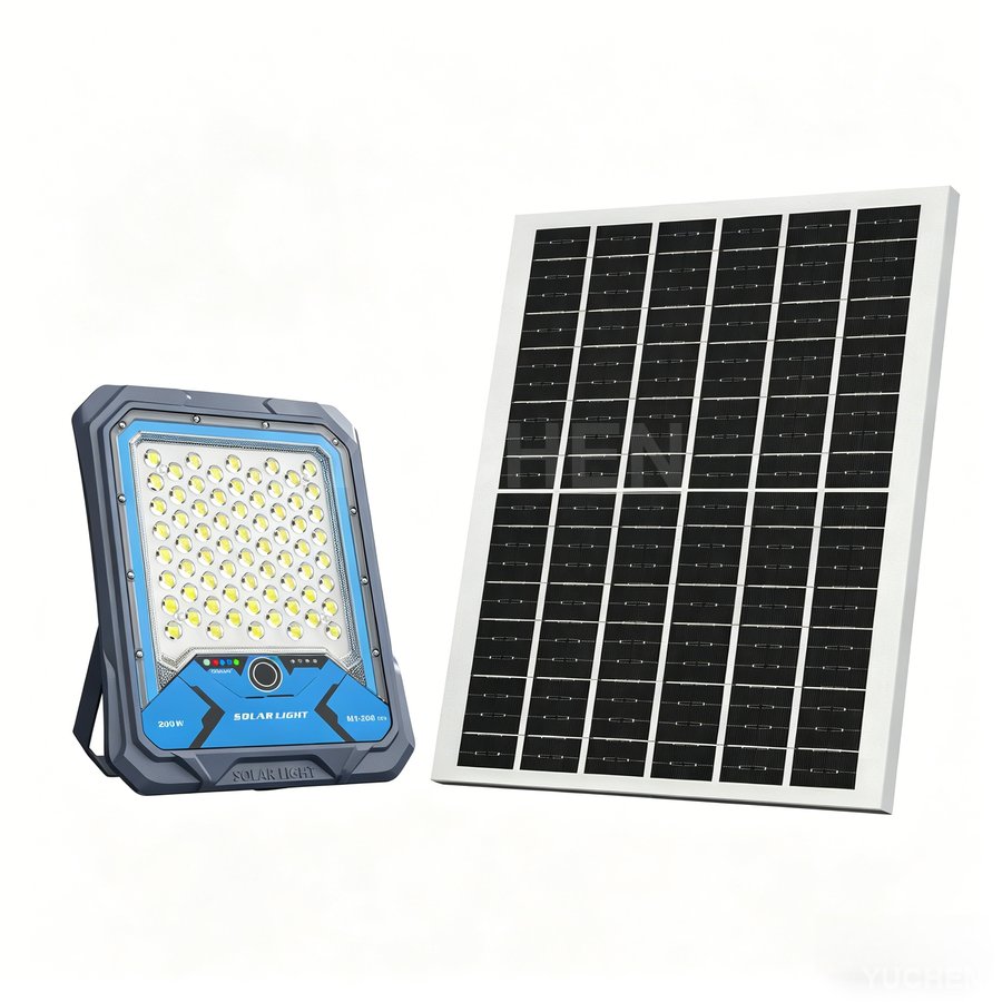 M1 200W solar monitoring floodlight with separate solar panel
